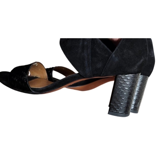 Aquatalia Suzanne Sneak print and Suede Black open toe shoes Size 6.5 - Picture 8 of 15